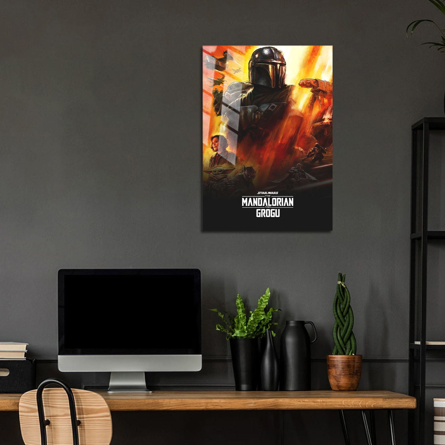 Flex Designs Metal Poster Star Wars The Mandalorian and Grogu 24 x 36" Home Goods - Movie 2026 Movie Metal Poster