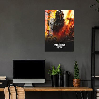 Flex Designs Metal Poster Star Wars The Mandalorian and Grogu 24 x 36" Home Goods - Movie 2026 Movie Metal Poster