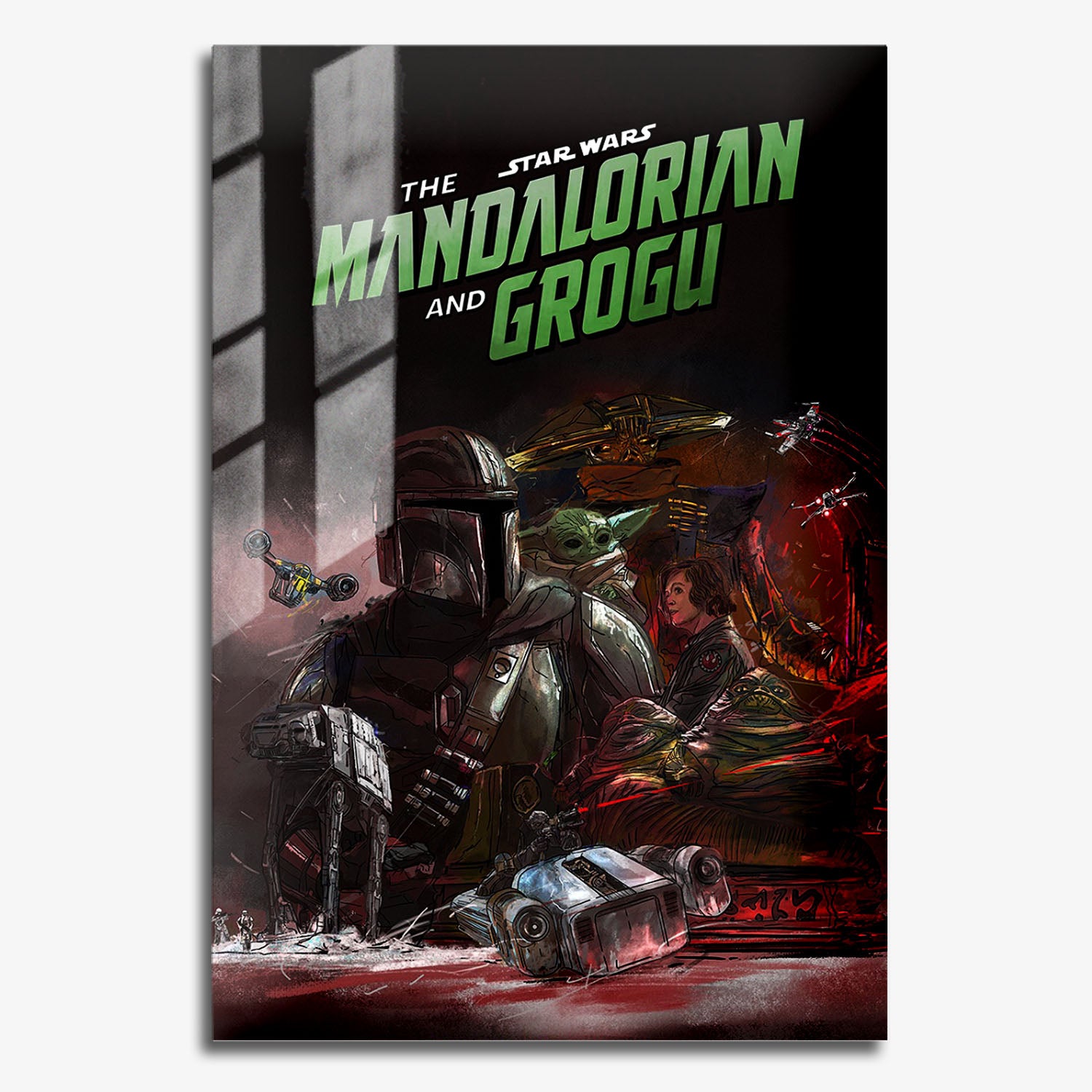 Flex Designs Metal Poster Star Wars The Mandalorian and Grogu Key Theatrical 11 x 17" Home Goods - Movie 2026 Movie Metal Poster