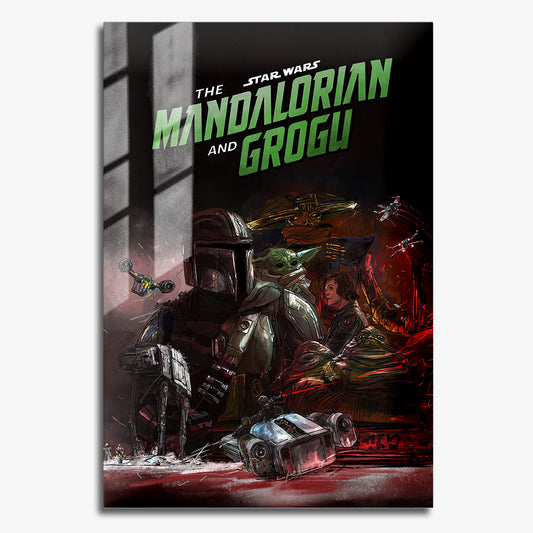Flex Designs Metal Poster Star Wars The Mandalorian and Grogu Key Theatrical 11 x 17" Home Goods - Movie 2026 Movie Metal Poster