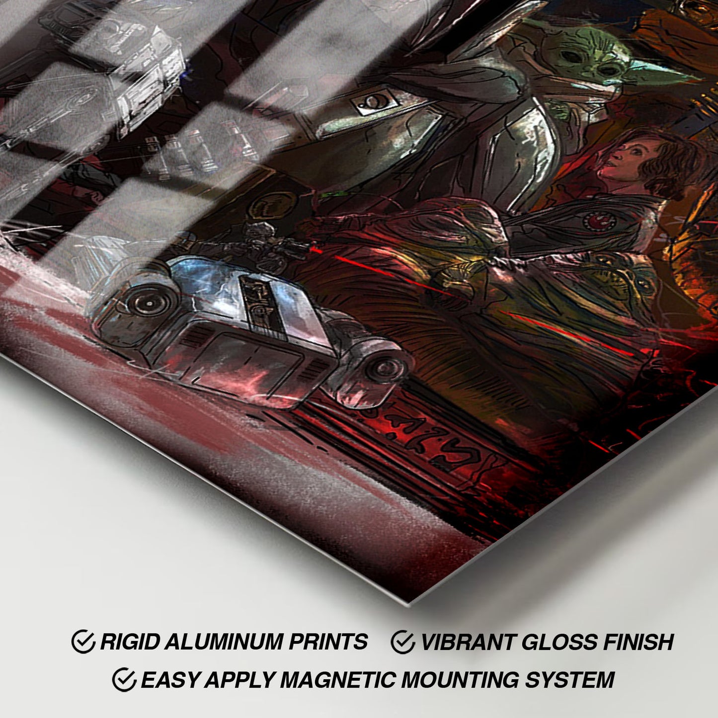 Flex Designs Metal Poster Star Wars The Mandalorian and Grogu Key Theatrical 11 x 17" Home Goods - Movie 2026 Movie Metal Poster