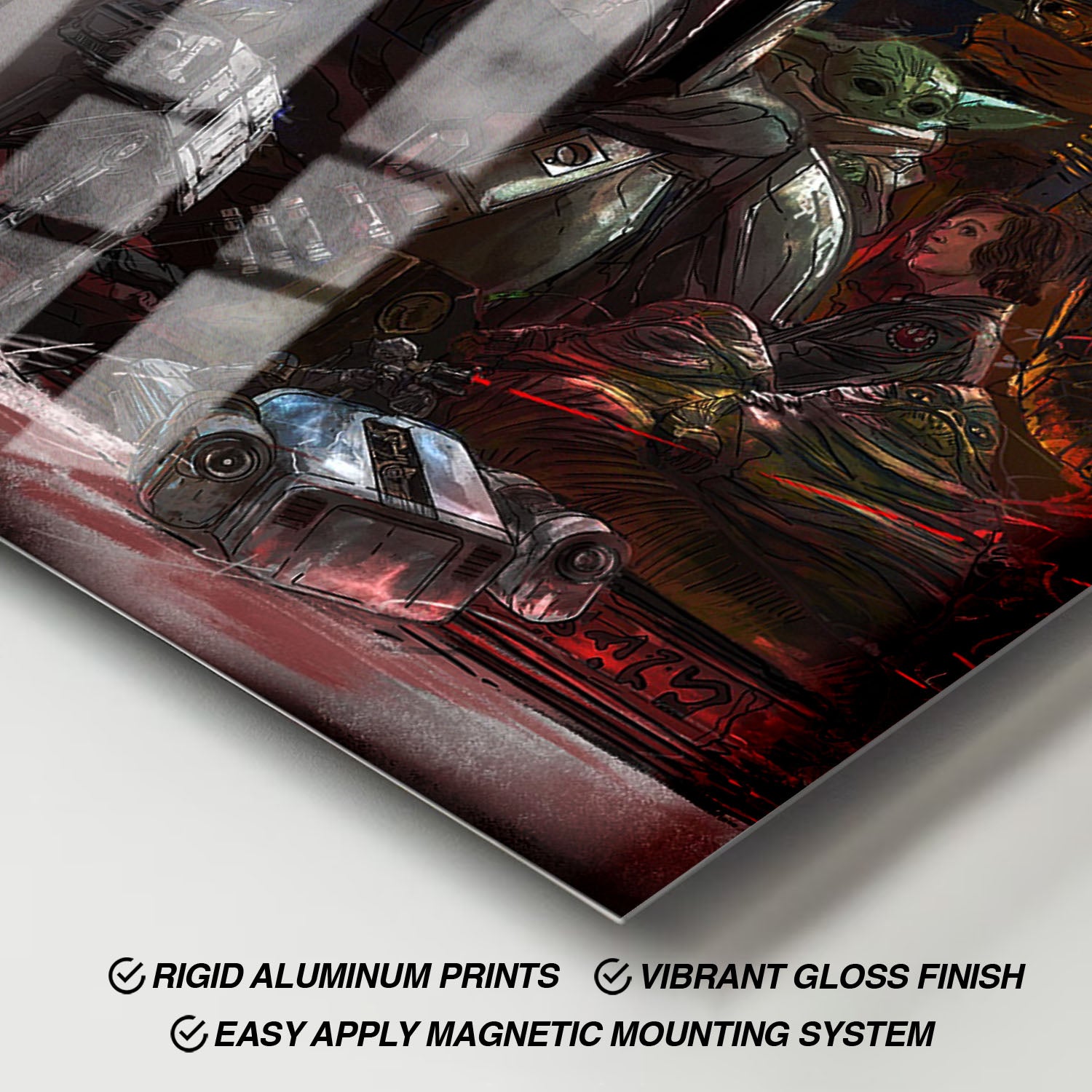 Flex Designs Metal Poster Star Wars The Mandalorian and Grogu Key Theatrical 11 x 17" Home Goods - Movie 2026 Movie Metal Poster