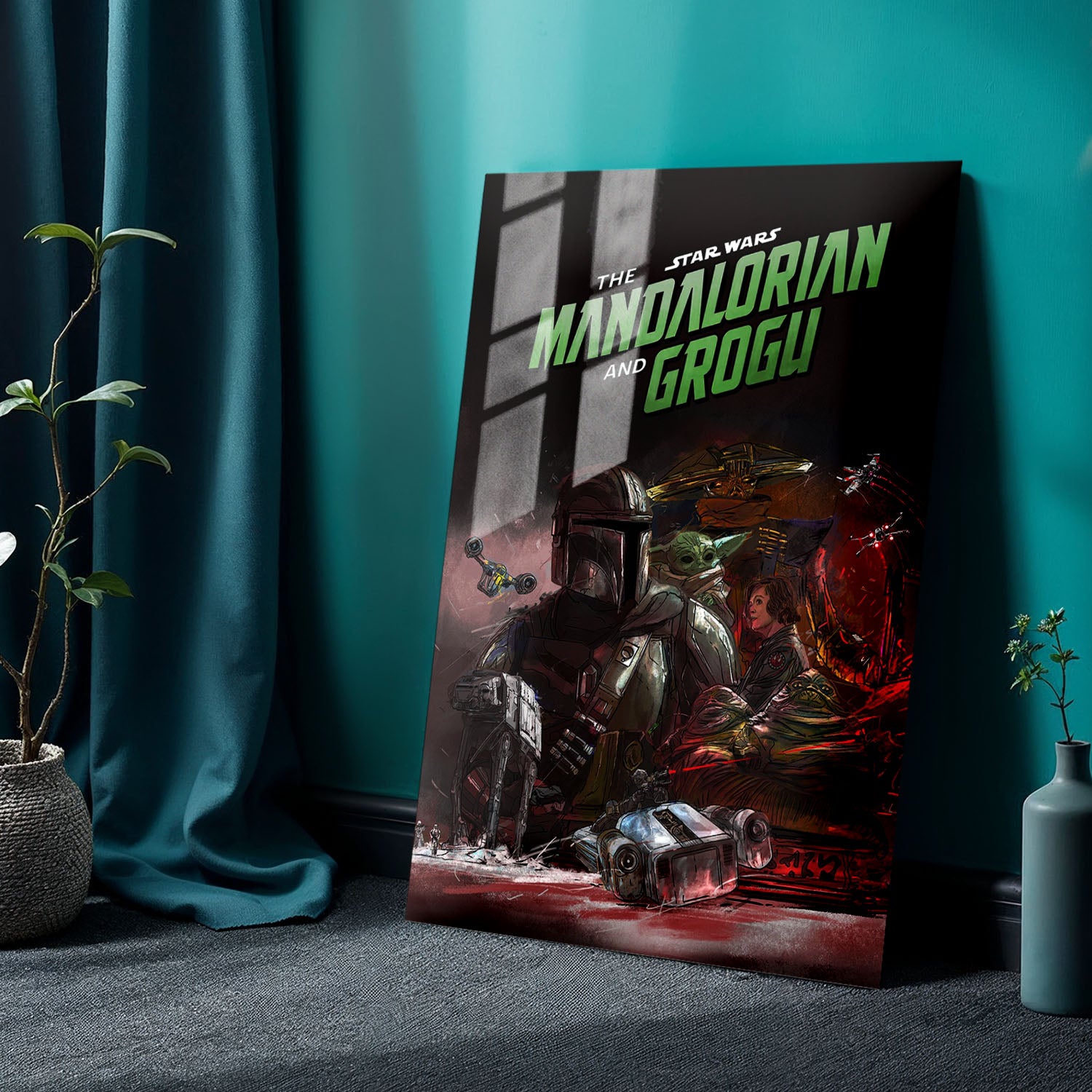 Flex Designs Metal Poster Star Wars The Mandalorian and Grogu Key Theatrical 24 x 36" Home Goods - Movie 2026 Movie Metal Poster
