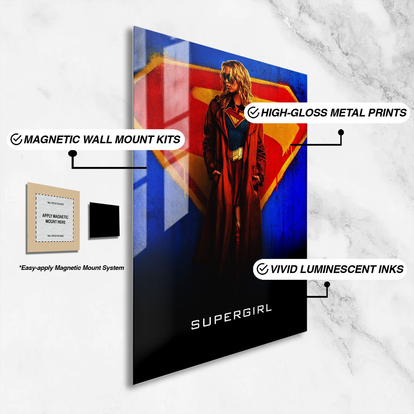 Flex Designs Metal Poster Supergirl Cinematic 16 x 24" Home Goods - Movie 2026 Movie Metal Poster