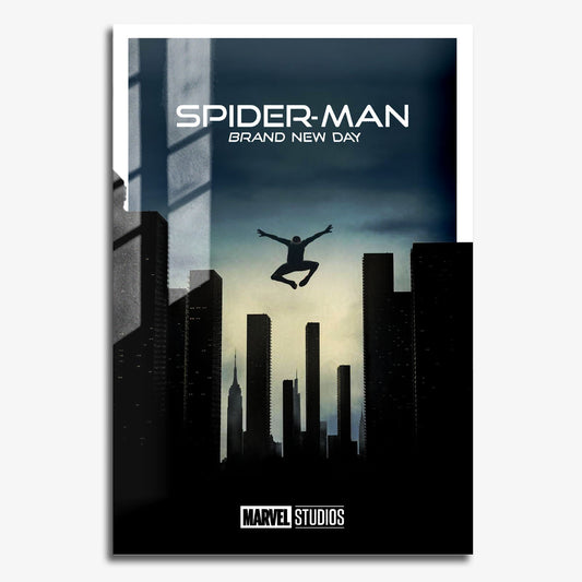 Flex Designs Metal Poster SpiderMan Brand New Day Minimalist 11 x 17" Home Goods - Movie 2026 Movie Metal Poster
