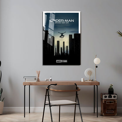 Flex Designs Metal Poster SpiderMan Brand New Day Minimalist 5 x 7" Home Goods - Movie 2026 Movie Metal Poster