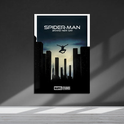 Flex Designs Metal Poster SpiderMan Brand New Day Minimalist 5 x 7" Home Goods - Movie 2026 Movie Metal Poster