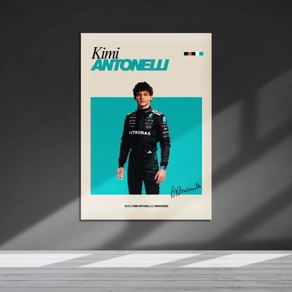 Flex Designs Metal Poster Kimi Antonelli FlexM 5 x 7" Home Goods - Sports  Metal Poster