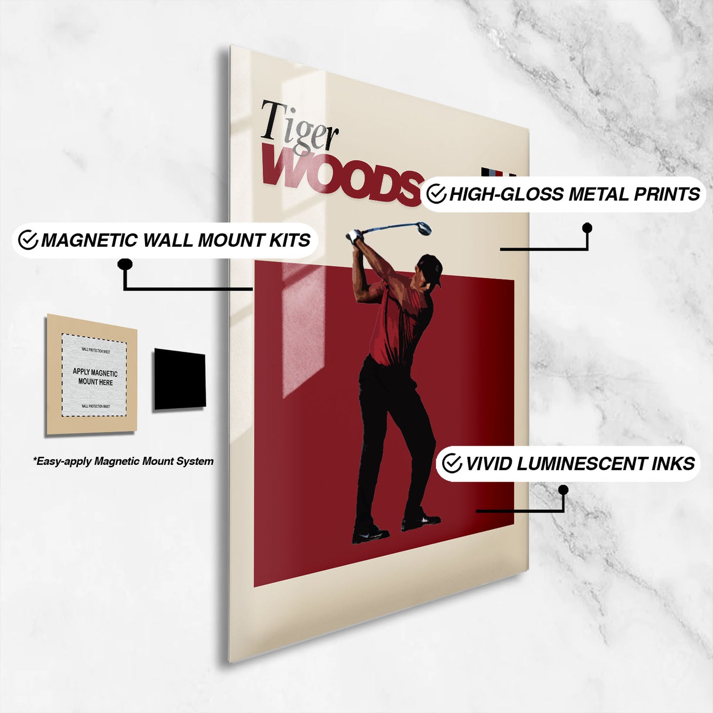 Flex Designs Metal Poster Tiger Woods FlexM 16 x 24" Home Goods - Sports  Metal Poster