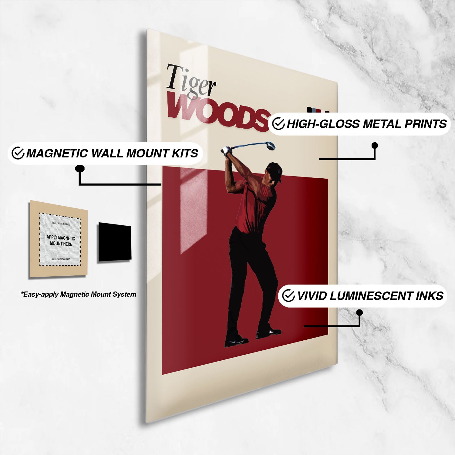 Flex Designs Metal Poster Tiger Woods FlexM 16 x 24" Home Goods - Sports  Metal Poster