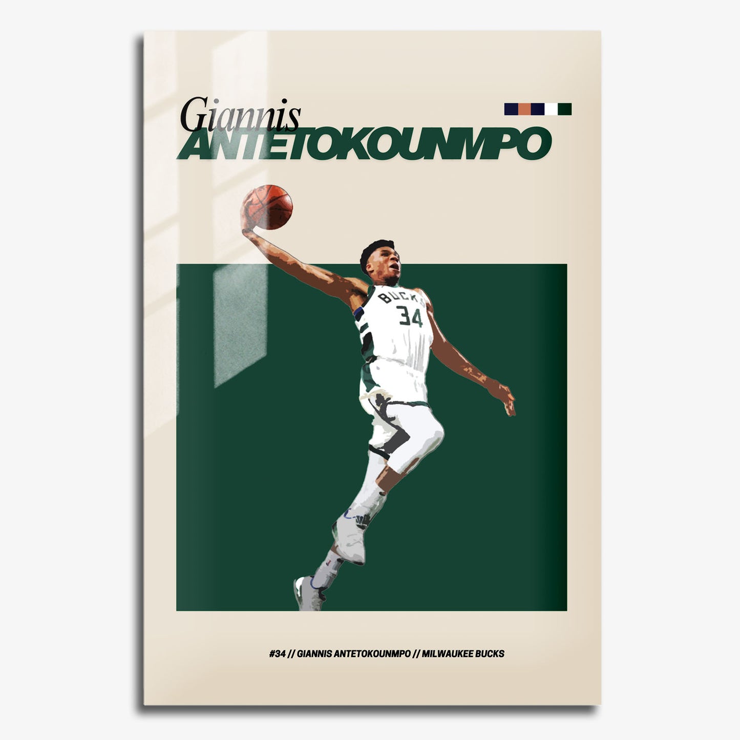 Flex Designs Metal Poster Giannis Antetokounmpo FlexM 11 x 17" Home Goods - Sports  Metal Poster