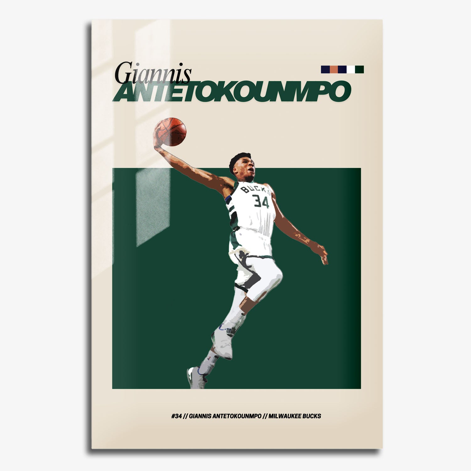 Flex Designs Metal Poster Giannis Antetokounmpo FlexM 11 x 17" Home Goods - Sports  Metal Poster