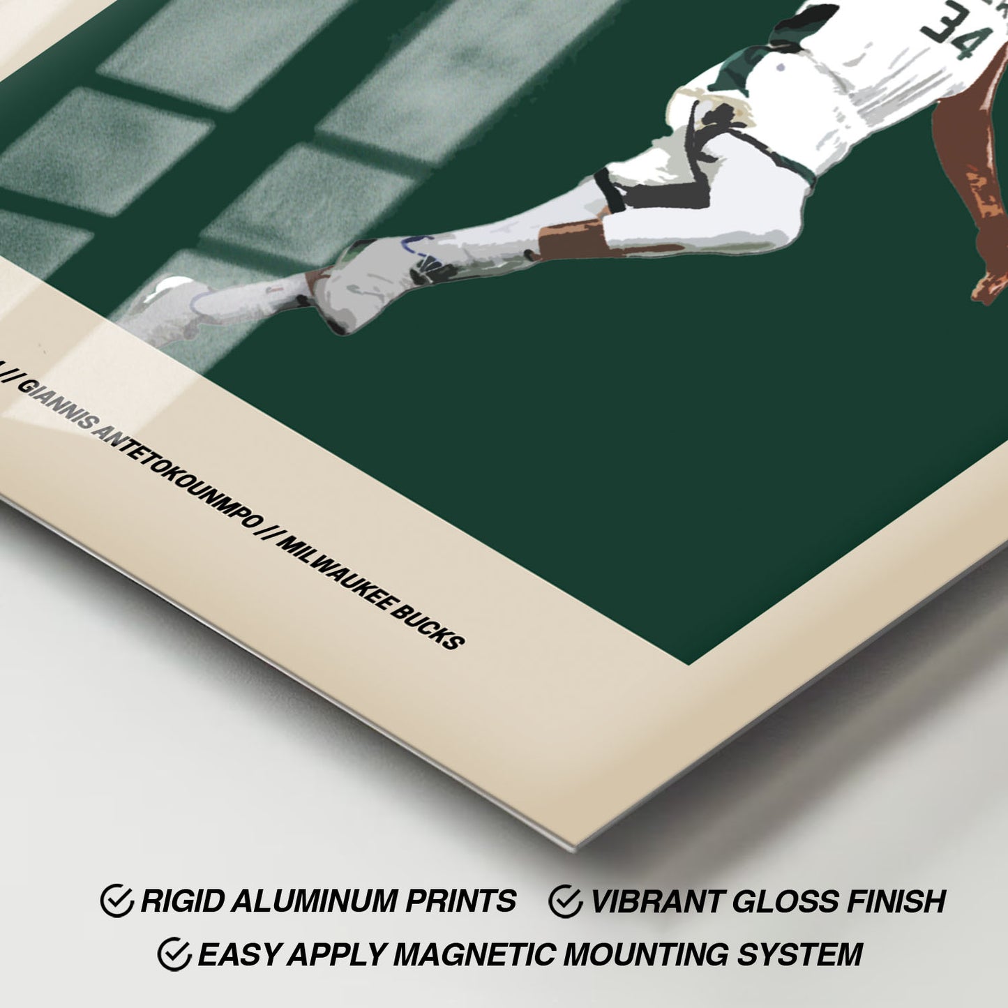 Flex Designs Metal Poster Giannis Antetokounmpo FlexM 11 x 17" Home Goods - Sports  Metal Poster