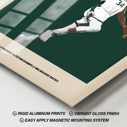 Flex Designs Metal Poster Giannis Antetokounmpo FlexM 11 x 17" Home Goods - Sports  Metal Poster