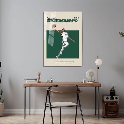 Flex Designs Metal Poster Giannis Antetokounmpo FlexM 5 x 7" Home Goods - Sports  Metal Poster