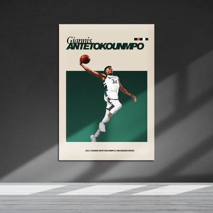 Flex Designs Metal Poster Giannis Antetokounmpo FlexM 5 x 7" Home Goods - Sports  Metal Poster