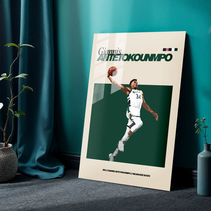 Flex Designs Metal Poster Giannis Antetokounmpo FlexM 24 x 36" Home Goods - Sports  Metal Poster