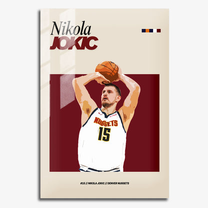 Flex Designs Metal Poster Nikola Jokic FlexM 11 x 17" Home Goods - Sports  Metal Poster