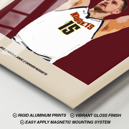 Flex Designs Metal Poster Nikola Jokic FlexM 11 x 17" Home Goods - Sports  Metal Poster