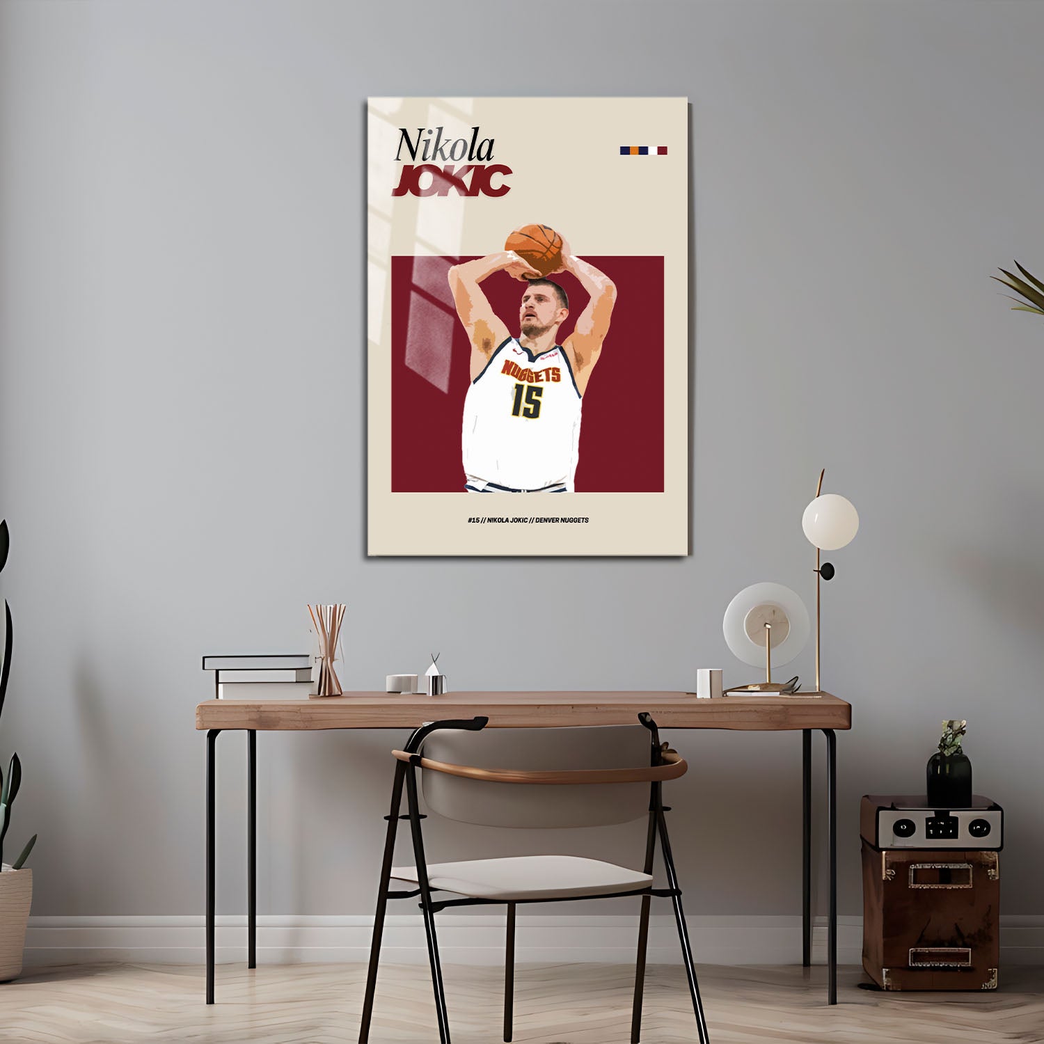 Flex Designs Metal Poster Nikola Jokic FlexM 5 x 7" Home Goods - Sports  Metal Poster