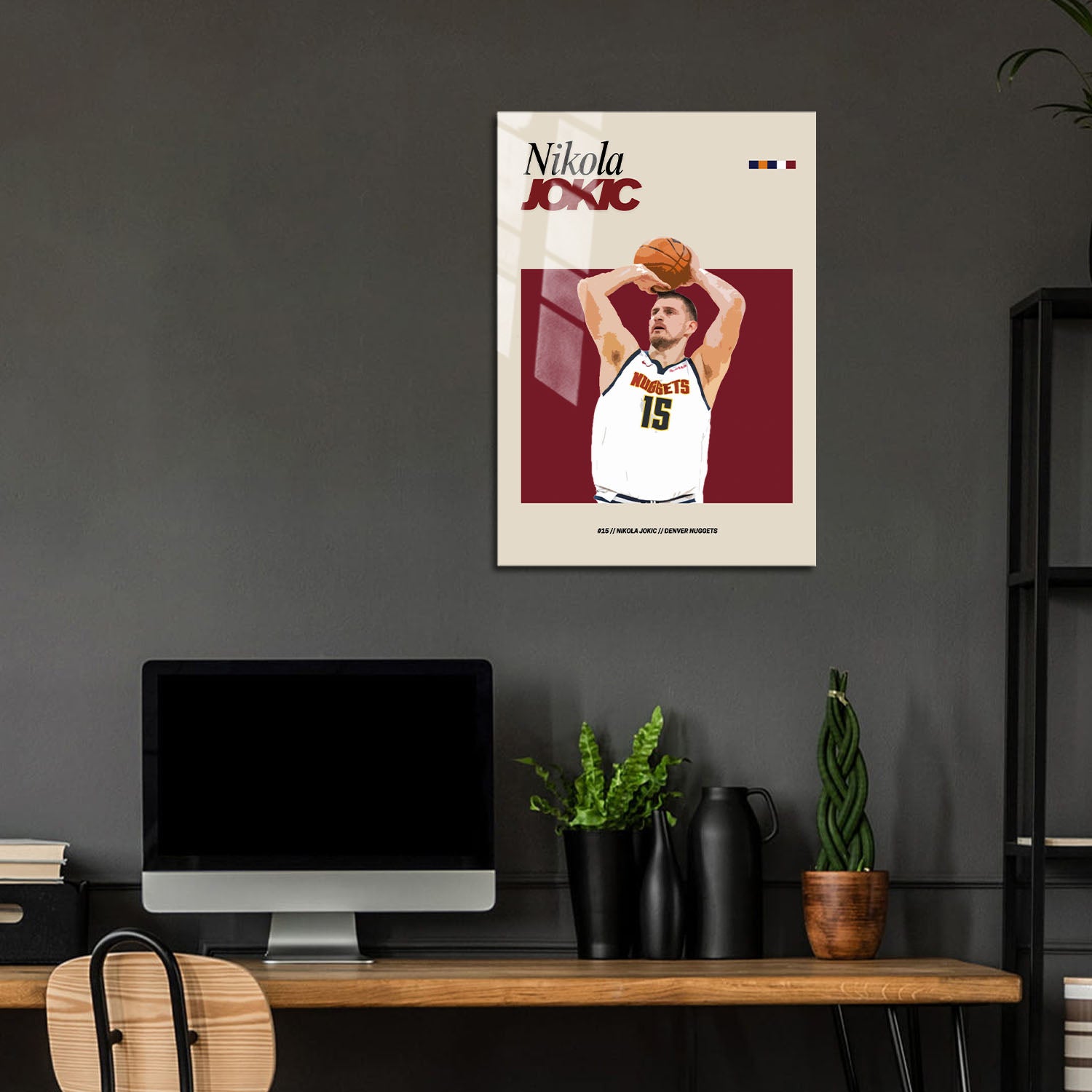 Flex Designs Metal Poster Nikola Jokic FlexM 24 x 36" Home Goods - Sports  Metal Poster
