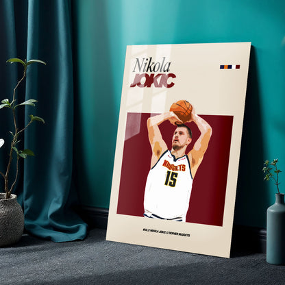 Flex Designs Metal Poster Nikola Jokic FlexM 24 x 36" Home Goods - Sports  Metal Poster