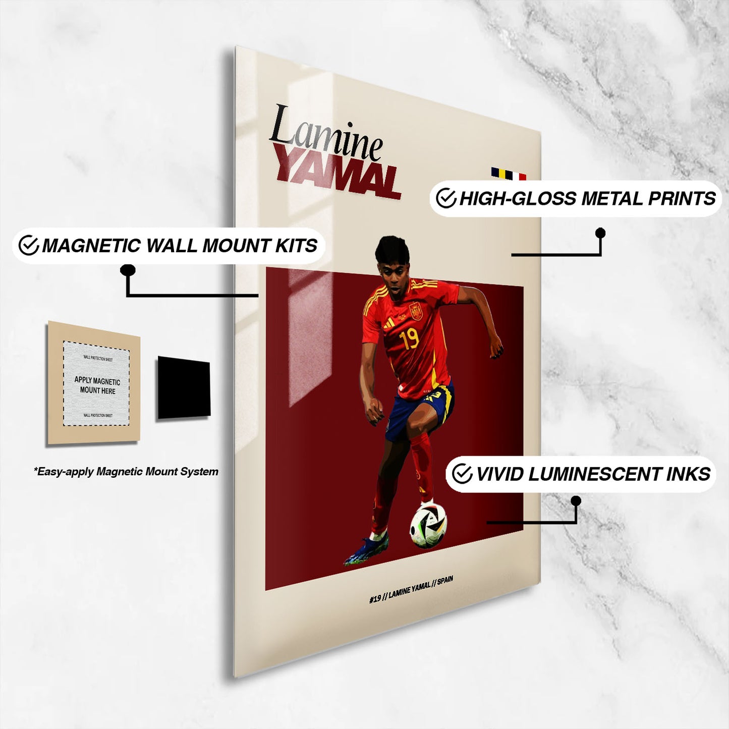 Flex Designs Metal Poster Lamine Yamal FlexM 16 x 24" Home Goods - Sports  Metal Poster