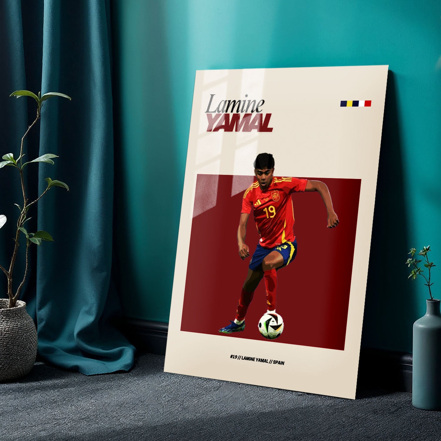 Flex Designs Metal Poster Lamine Yamal FlexM 24 x 36" Home Goods - Sports  Metal Poster