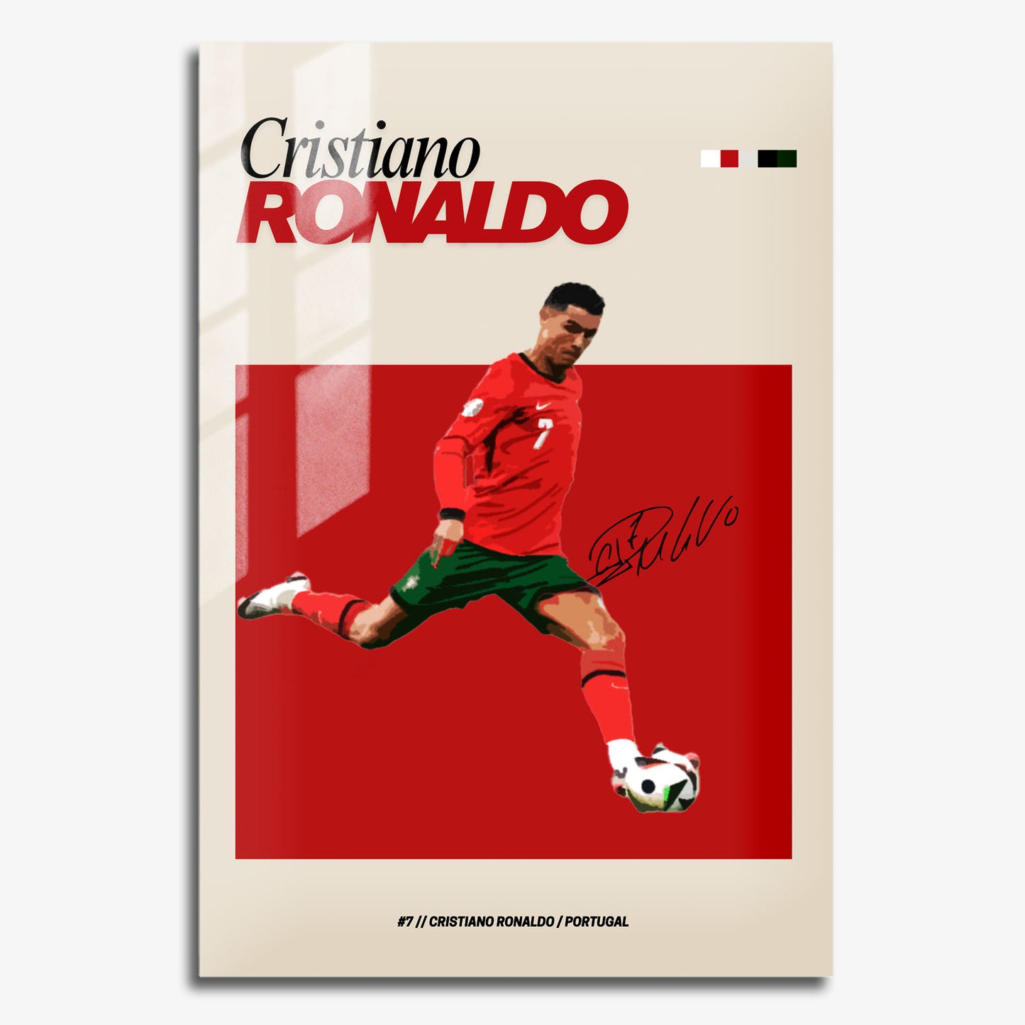 Flex Designs Metal Poster Cristiano Ronaldo Portugal FlexM 11 x 17" Home Goods - Sports  Metal Poster