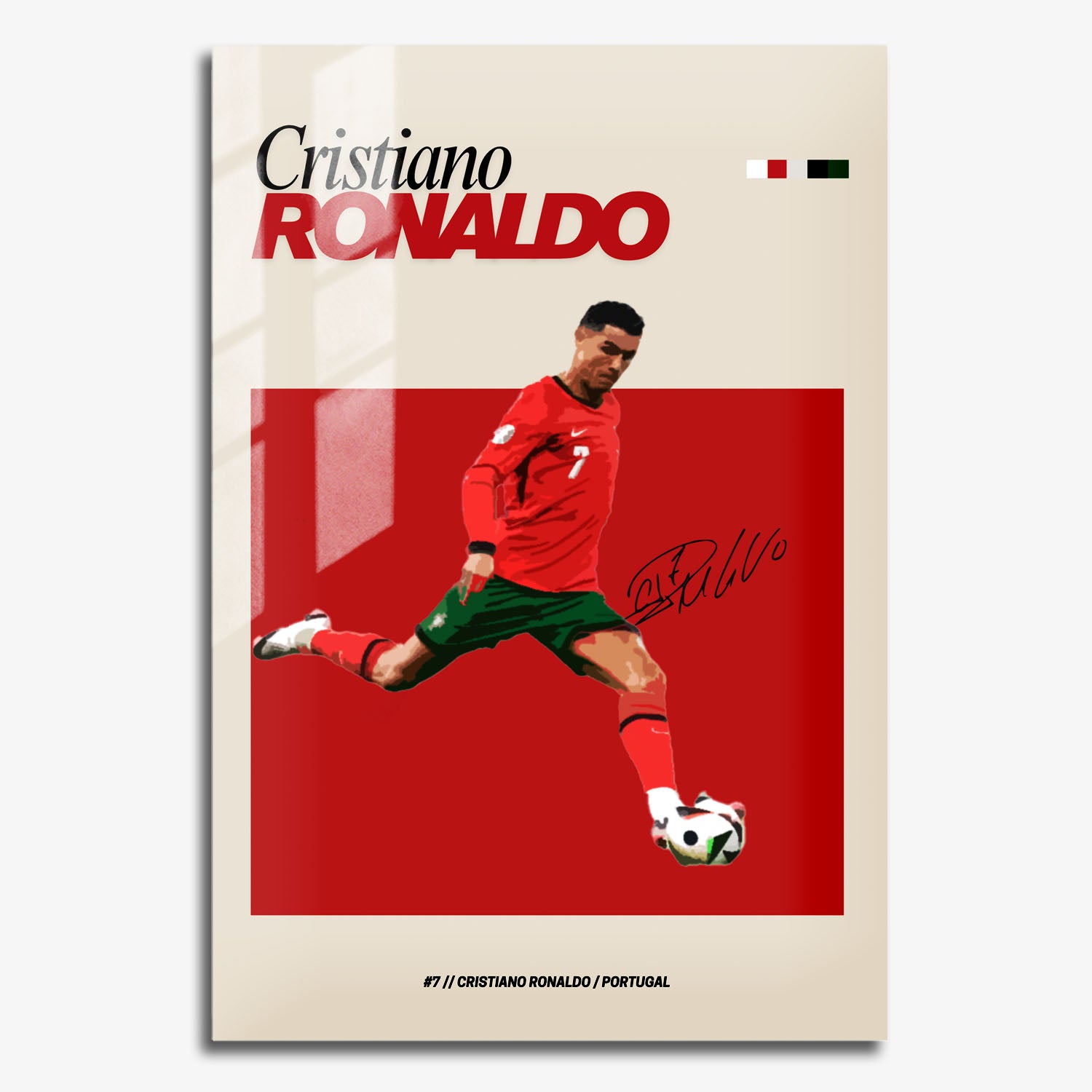 Flex Designs Metal Poster Cristiano Ronaldo Portugal FlexM 11 x 17" Home Goods - Sports  Metal Poster