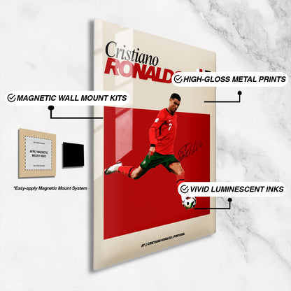Flex Designs Metal Poster Cristiano Ronaldo Portugal FlexM 16 x 24" Home Goods - Sports  Metal Poster