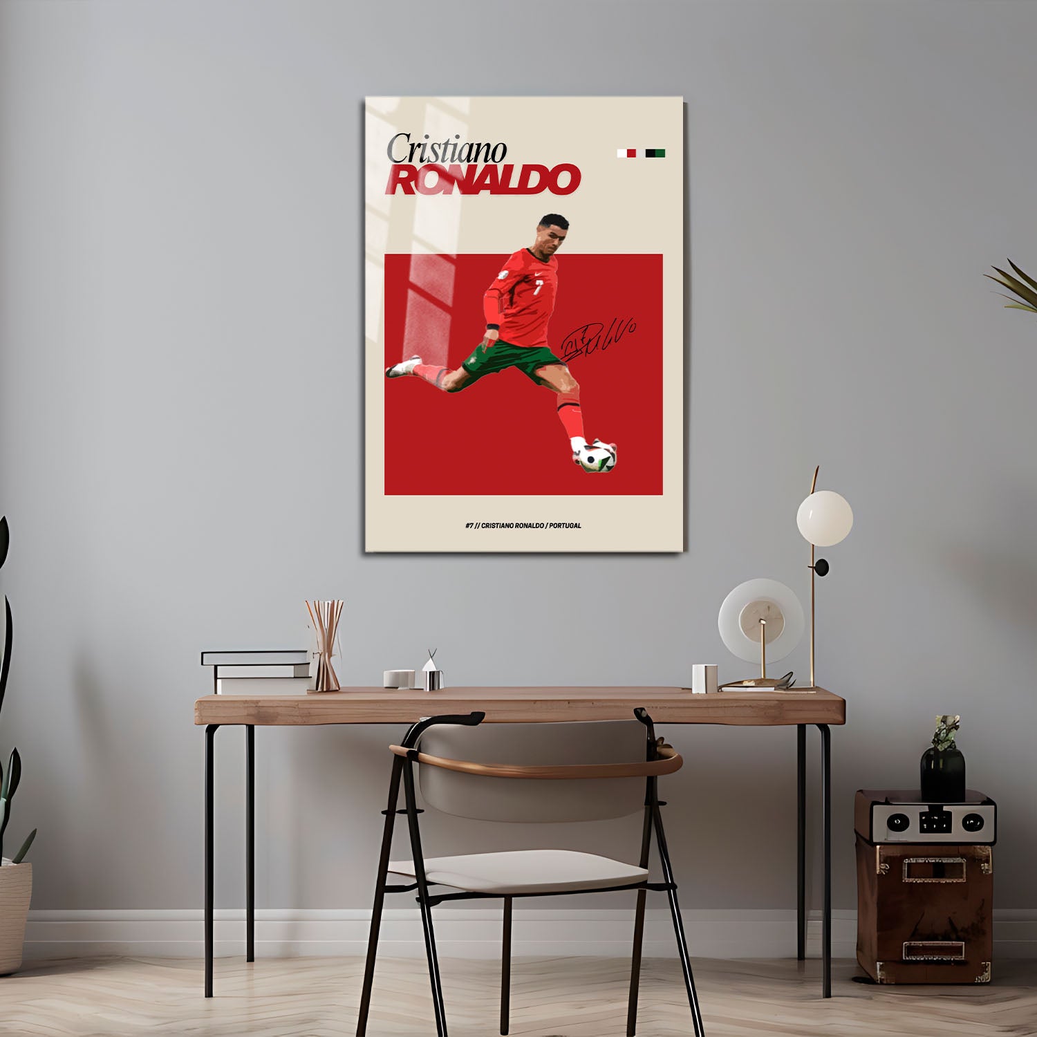Flex Designs Metal Poster Cristiano Ronaldo Portugal FlexM 5 x 7" Home Goods - Sports  Metal Poster