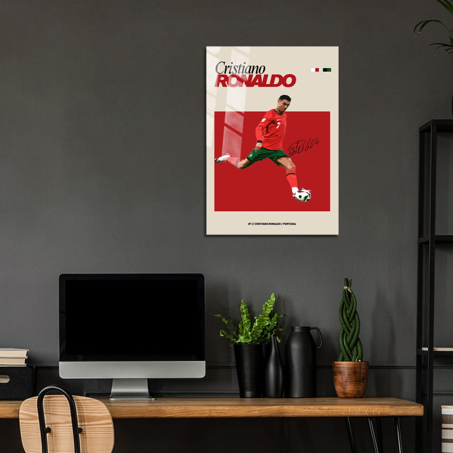 Flex Designs Metal Poster Cristiano Ronaldo Portugal FlexM 24 x 36" Home Goods - Sports  Metal Poster