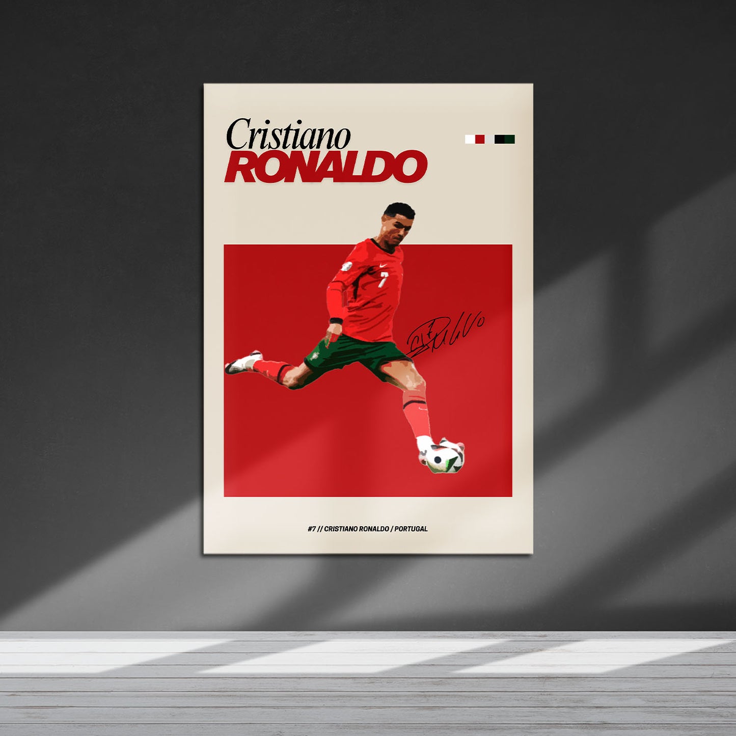 Flex Designs Metal Poster Cristiano Ronaldo Portugal FlexM 5 x 7" Home Goods - Sports  Metal Poster
