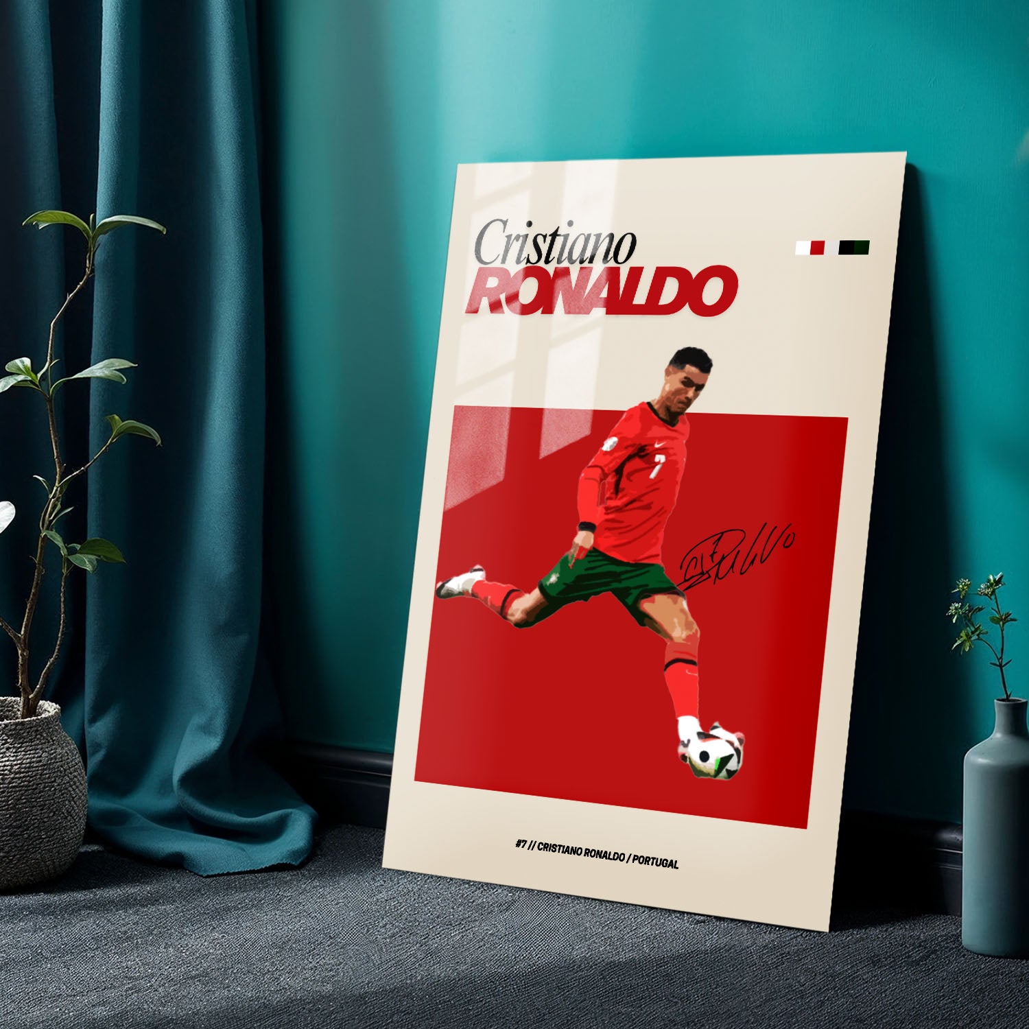 Flex Designs Metal Poster Cristiano Ronaldo Portugal FlexM 24 x 36" Home Goods - Sports  Metal Poster