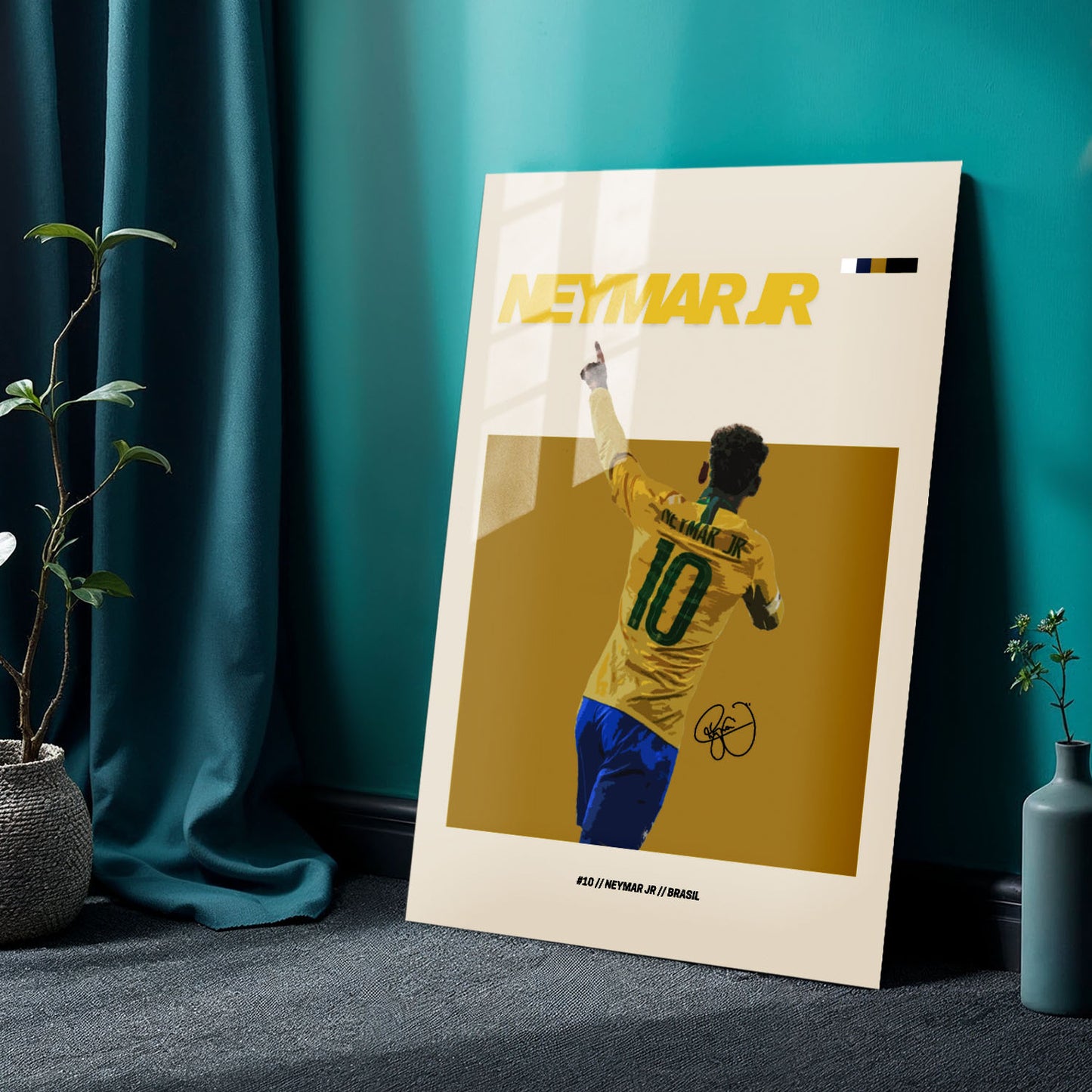 Flex Designs Metal Poster Neymar Jr FlexM 24 x 36" Home Goods - Sports  Metal Poster