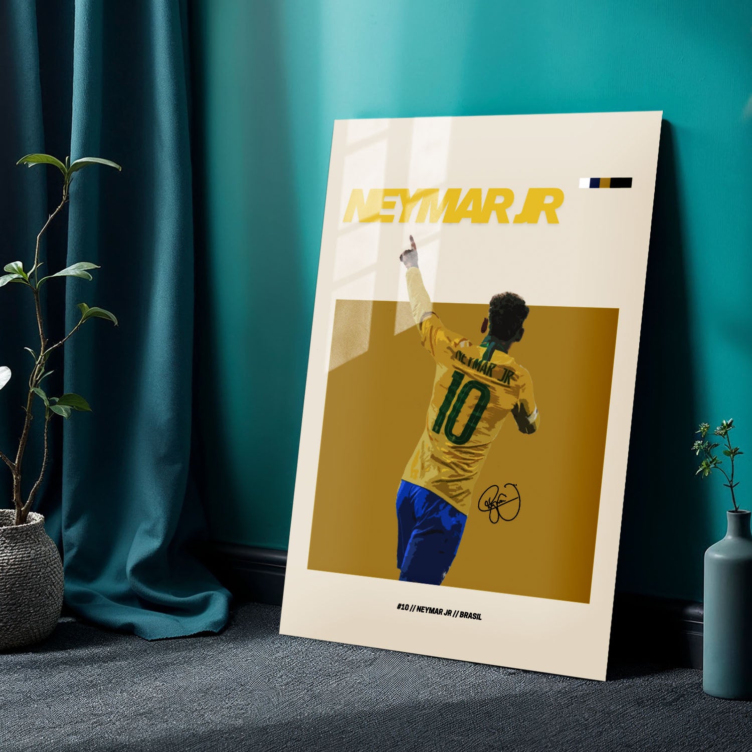 Flex Designs Metal Poster Neymar Jr FlexM 24 x 36" Home Goods - Sports  Metal Poster