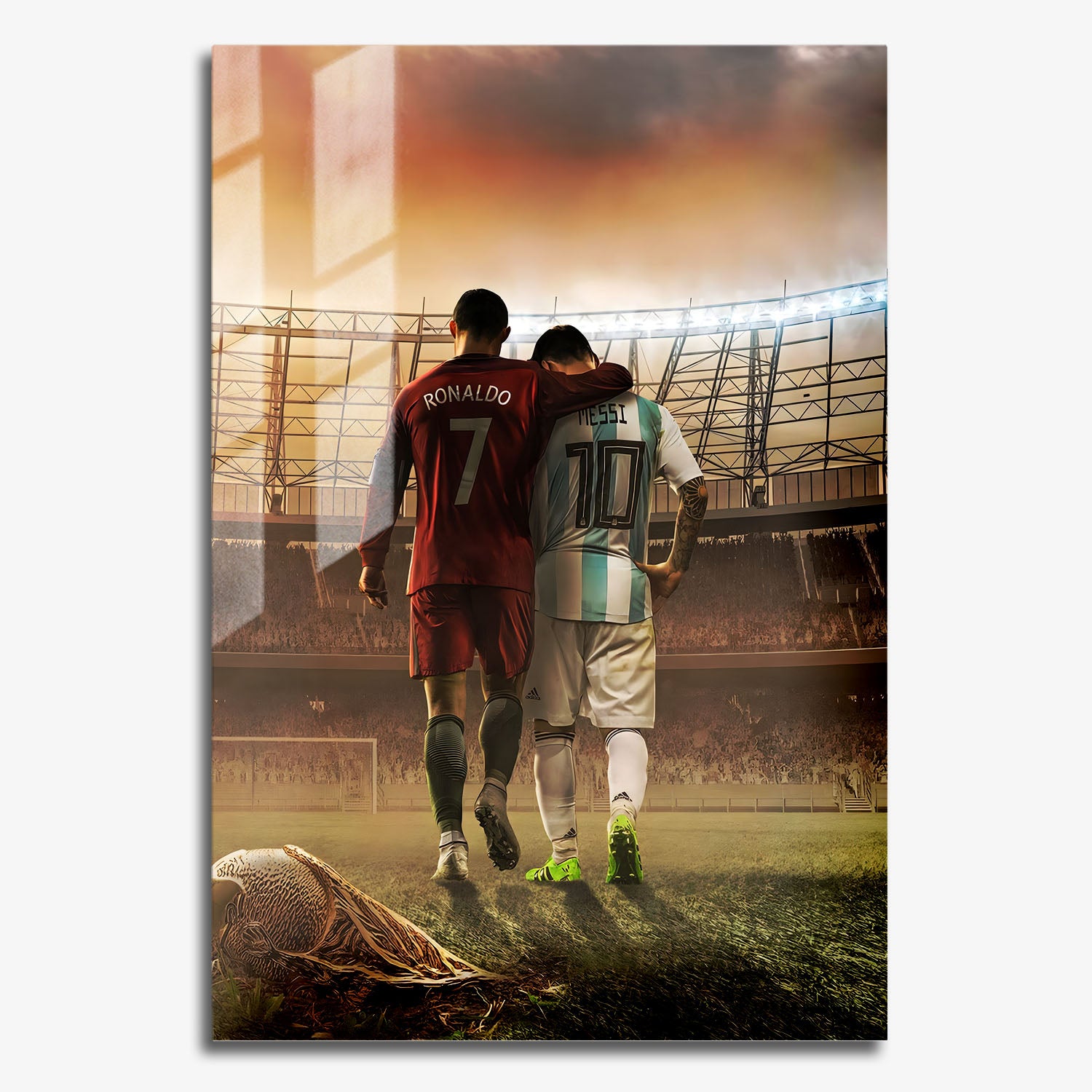 Flex Designs Metal Poster Ronaldo Messi The Final Walk 11 x 17" Home Goods - Sports  Metal Poster
