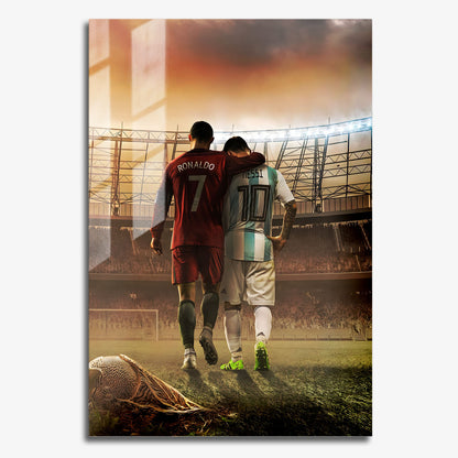 Flex Designs Metal Poster Ronaldo Messi The Final Walk 11 x 17" Home Goods - Sports  Metal Poster