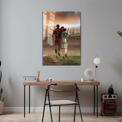 Flex Designs Metal Poster Ronaldo Messi The Final Walk 5 x 7" Home Goods - Sports  Metal Poster