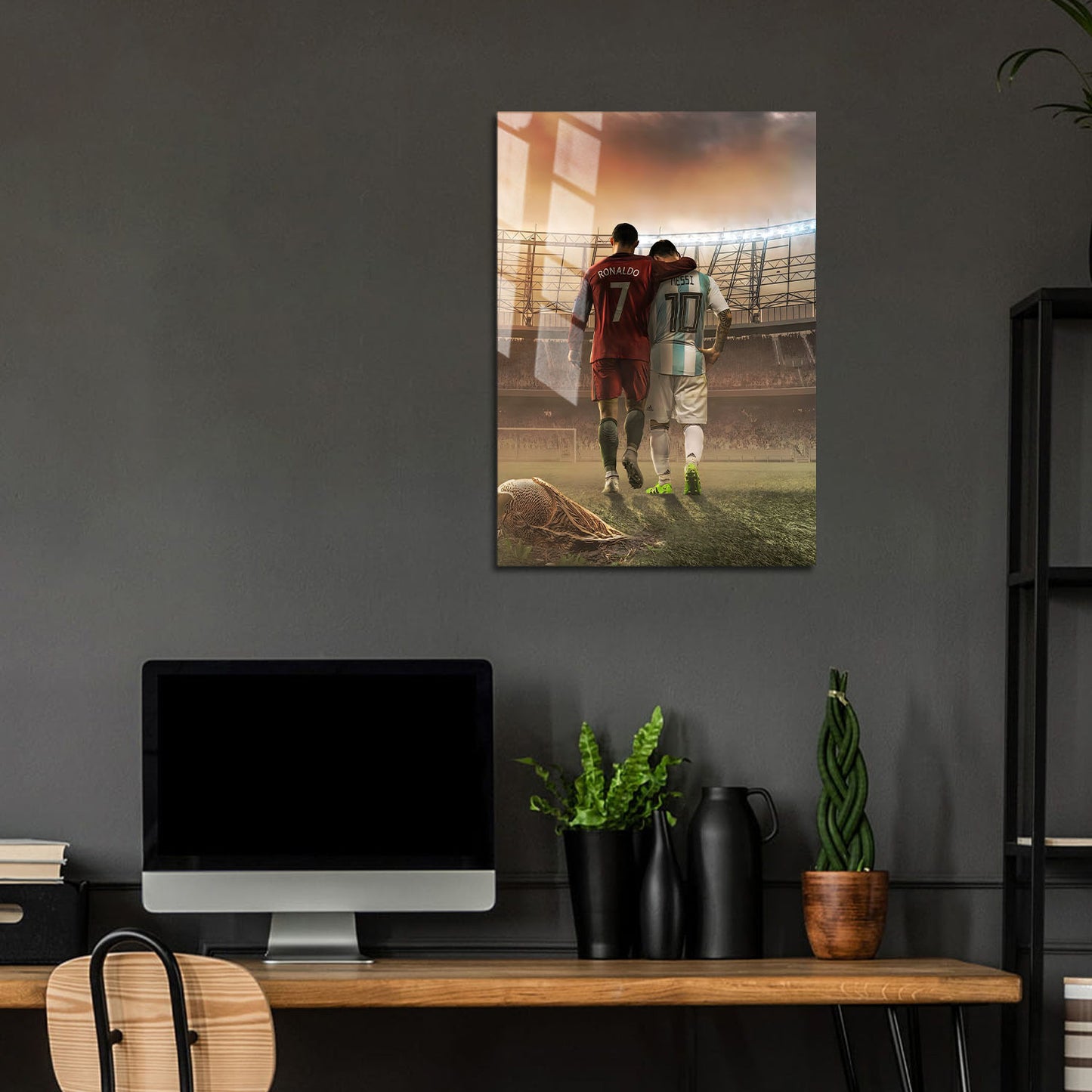 Flex Designs Metal Poster Ronaldo Messi The Final Walk 24 x 36" Home Goods - Sports  Metal Poster