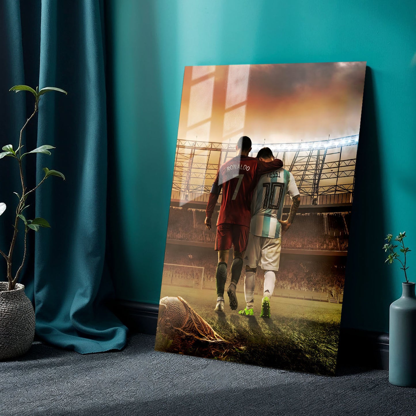Flex Designs Metal Poster Ronaldo Messi The Final Walk 24 x 36" Home Goods - Sports  Metal Poster