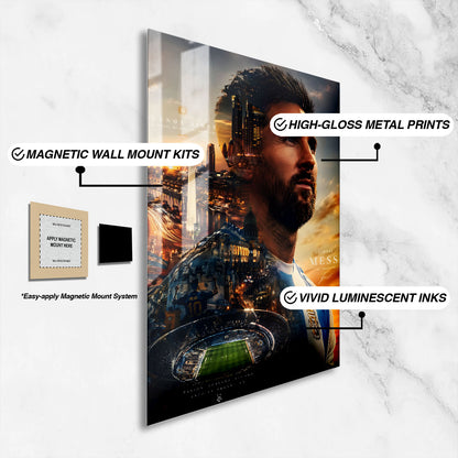 Flex Designs Metal Poster Lionel Messi Portrait 16 x 24" Home Goods - Sports  Metal Poster