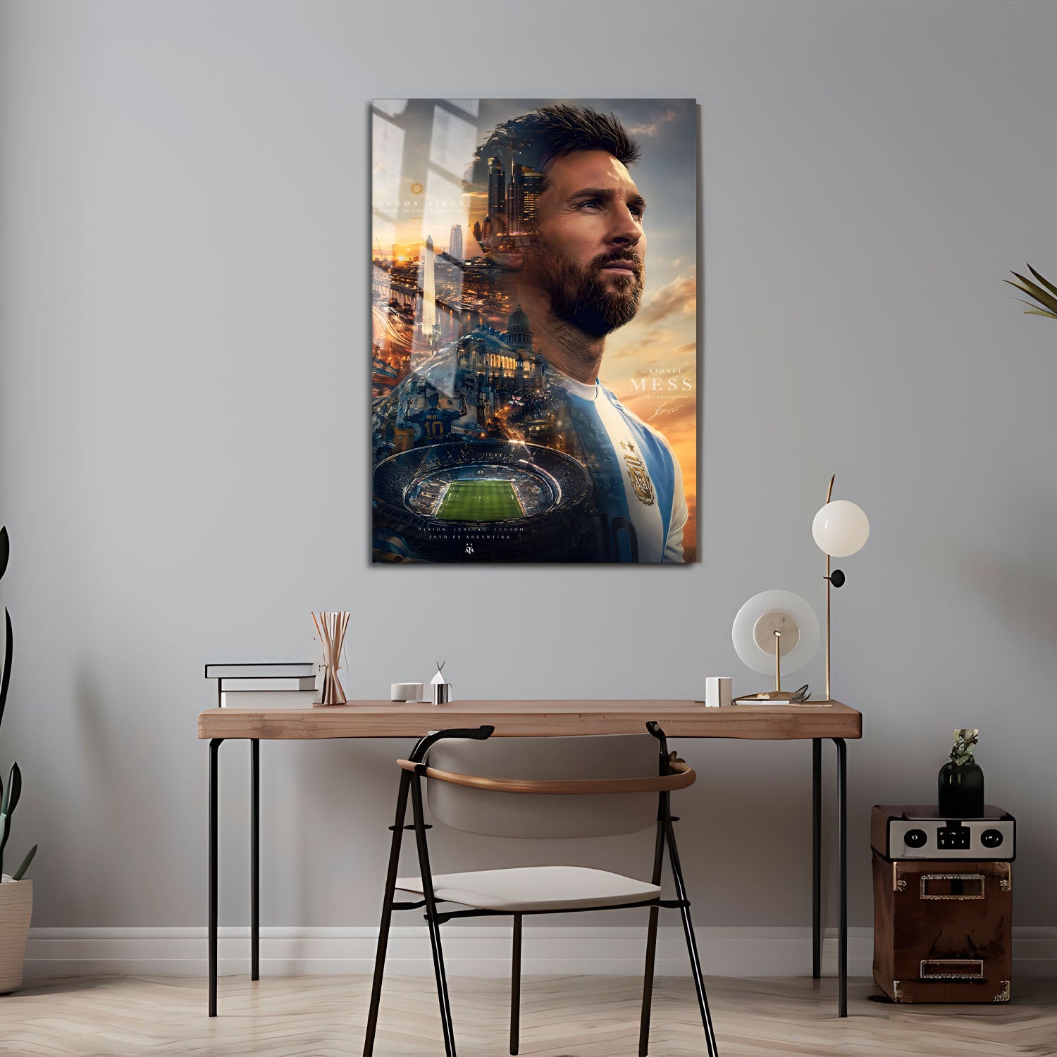 Flex Designs Metal Poster Lionel Messi Portrait 5 x 7" Home Goods - Sports  Metal Poster