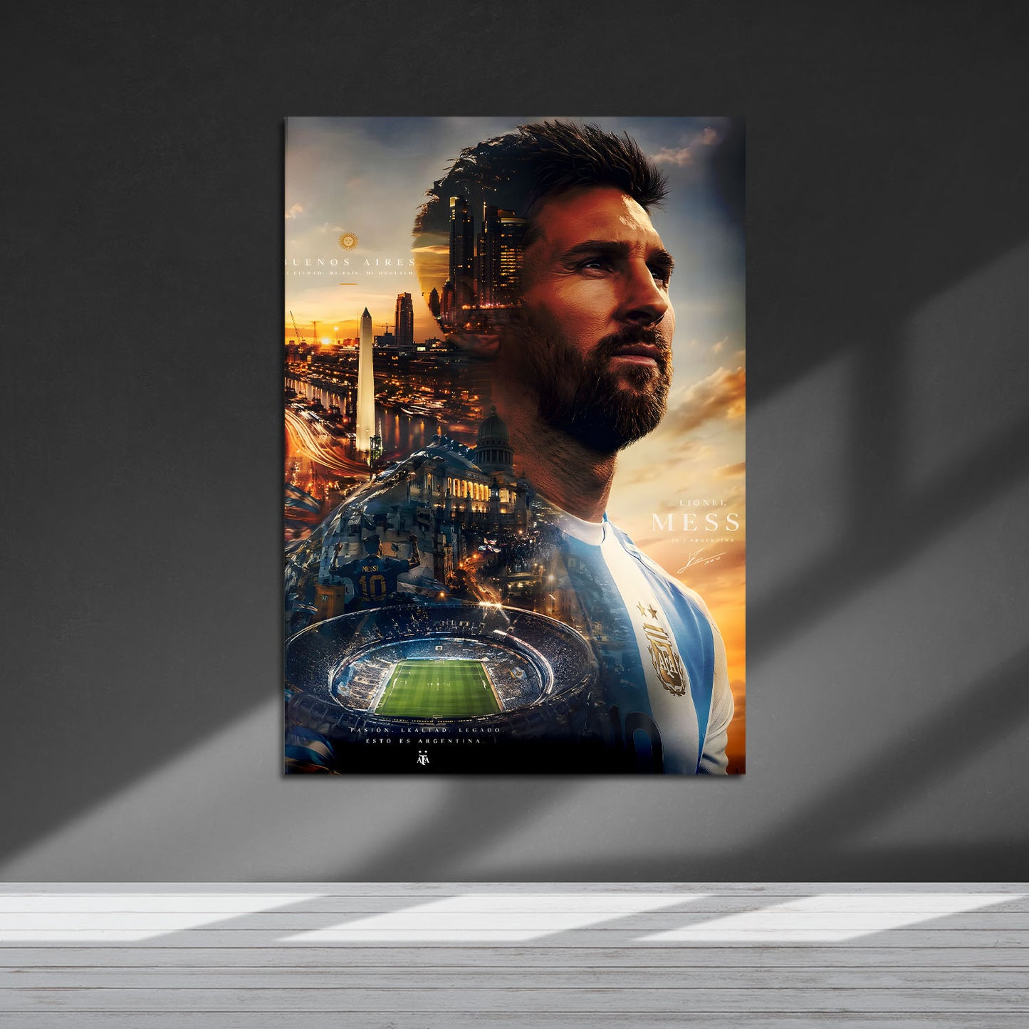 Flex Designs Metal Poster Lionel Messi Portrait 5 x 7" Home Goods - Sports  Metal Poster