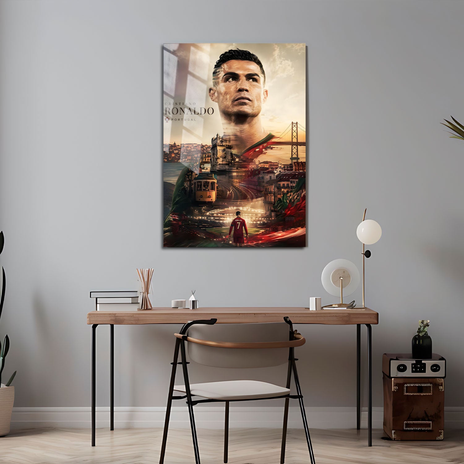 Flex Designs Metal Poster Cristiano Ronaldo Portrait 5 x 7" Home Goods - Sports  Metal Poster