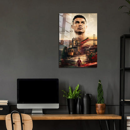 Flex Designs Metal Poster Cristiano Ronaldo Portrait 24 x 36" Home Goods - Sports  Metal Poster