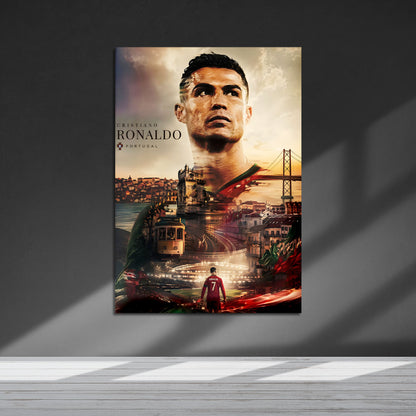 Flex Designs Metal Poster Cristiano Ronaldo Portrait 5 x 7" Home Goods - Sports  Metal Poster