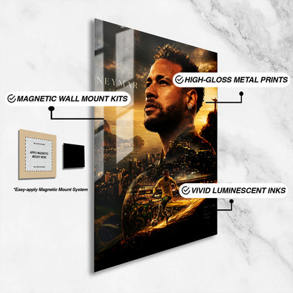 Flex Designs Metal Poster Neymar Jr Portrait 16 x 24" Home Goods - Sports  Metal Poster