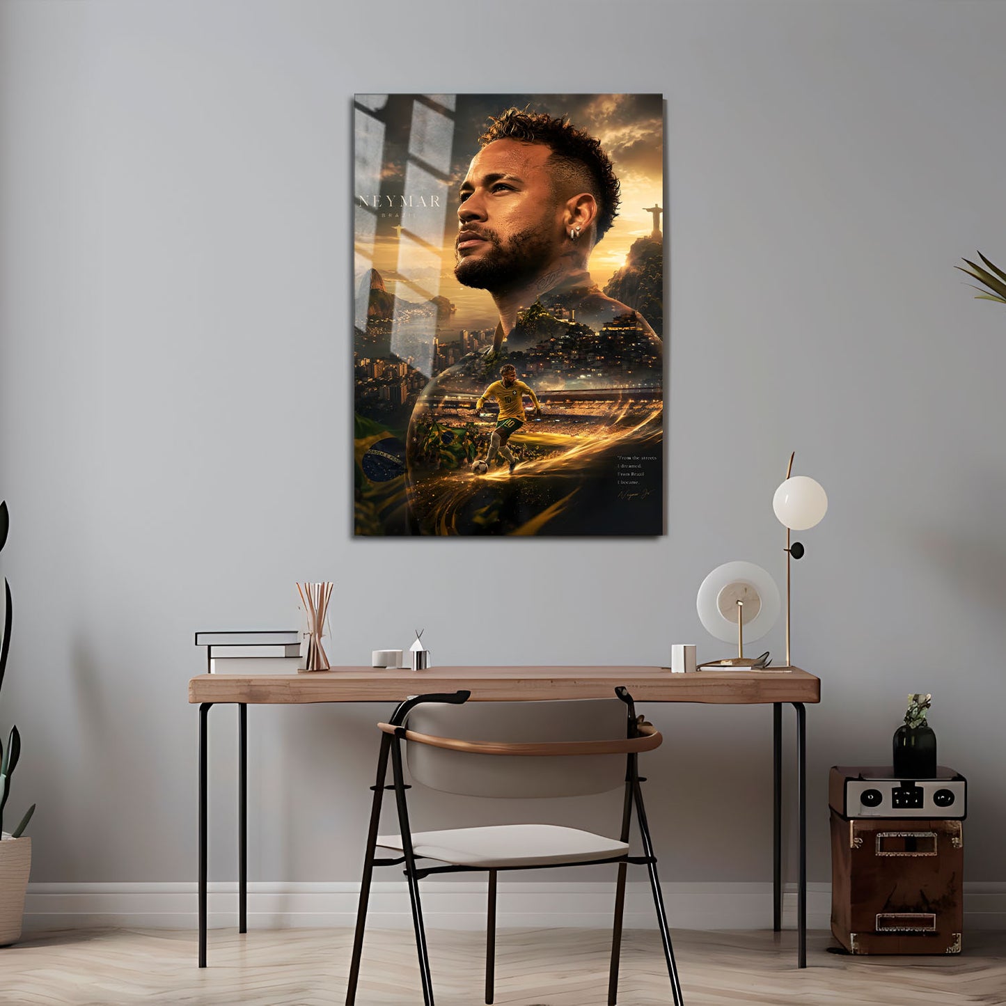 Flex Designs Metal Poster Neymar Jr Portrait 5 x 7" Home Goods - Sports  Metal Poster